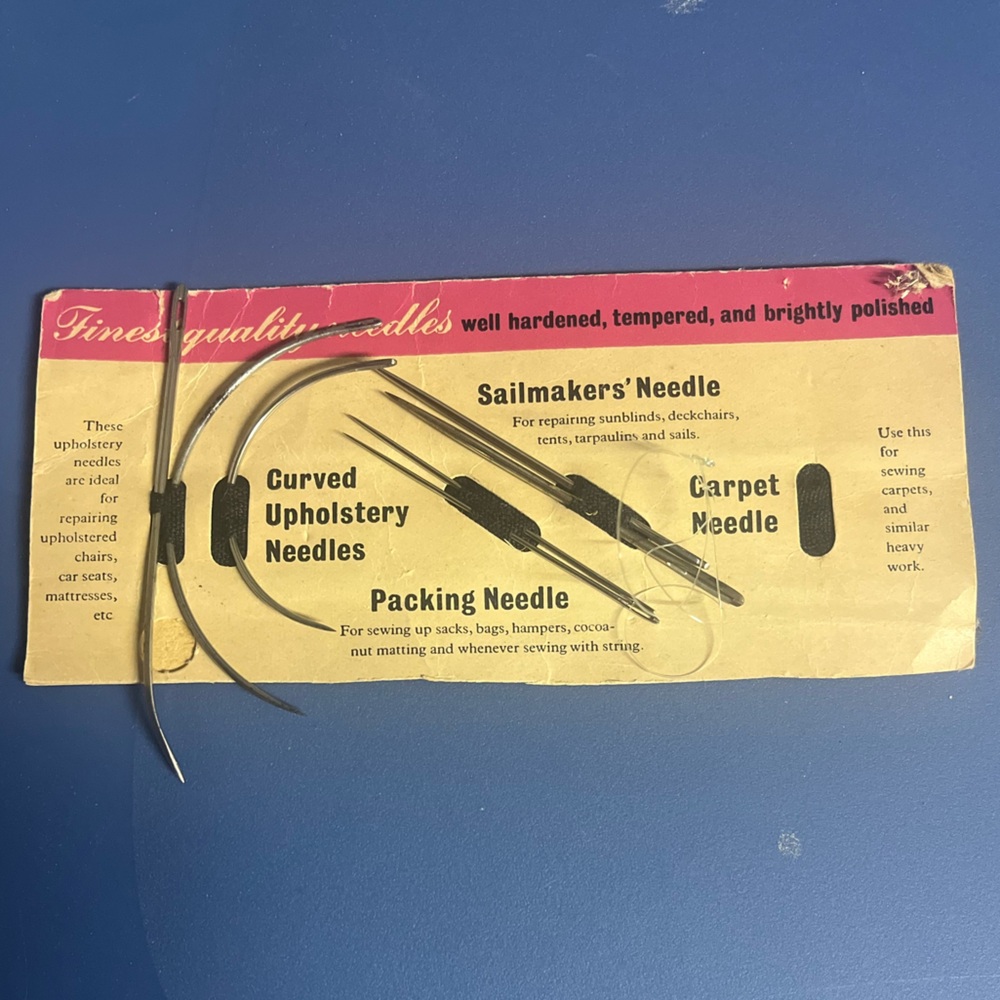 Ephemera - Vintage Embassy Upholstery Needle Set